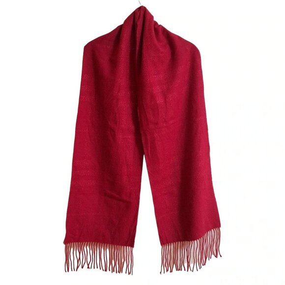 Auth Burberry - Red Wool Angora Scarf - Picture 1 of 5